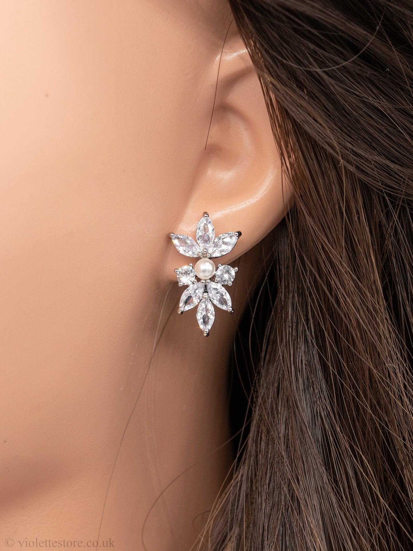 Olive Leaf Marquise Brick Earrings
