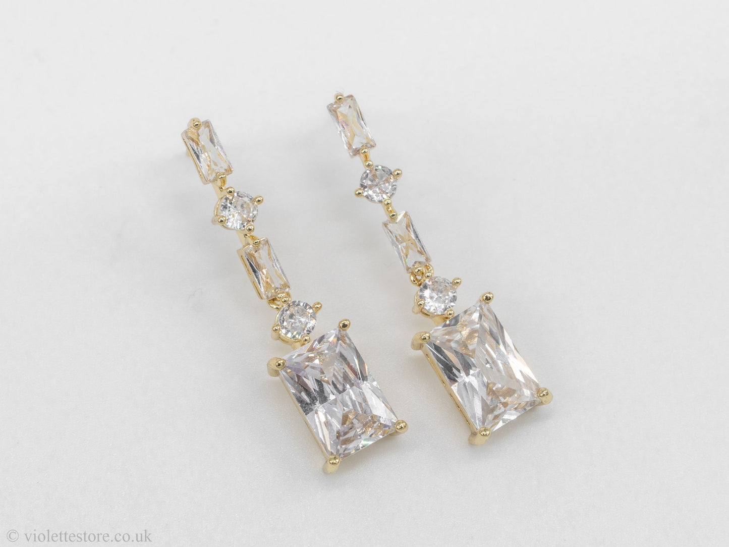 Light luxury square tassel earrings
