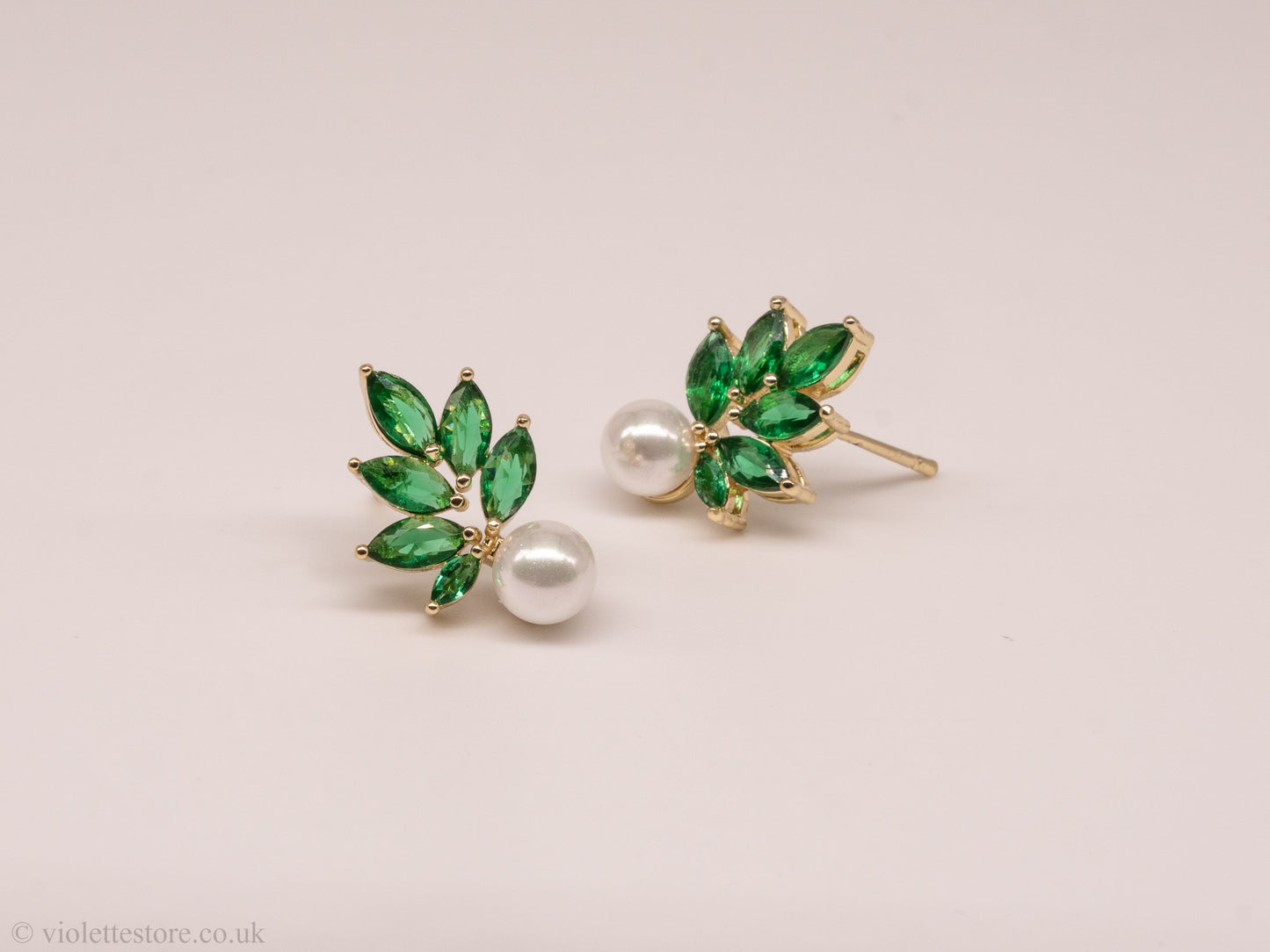Stud Earrings Green