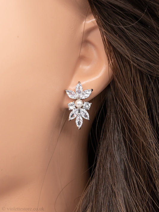 Olive Leaf Marquise Brick Earrings