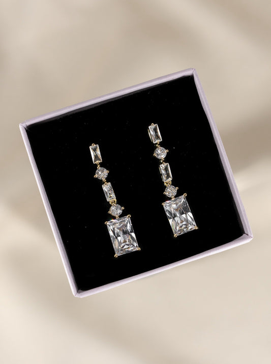 Light luxury square tassel earrings