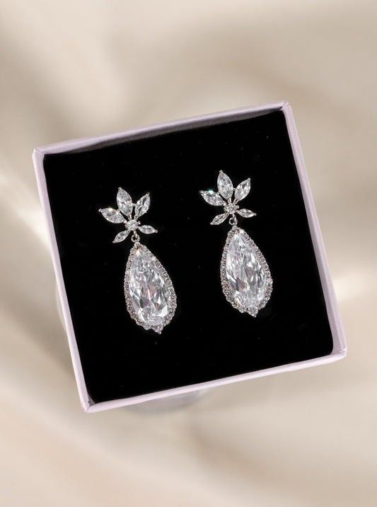 Maple Leaf Drop Crystal Earrings