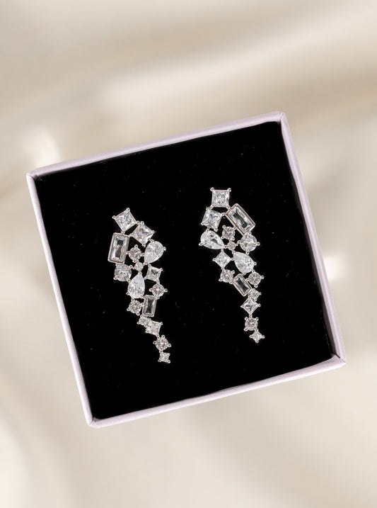 Geometric crystal earrings