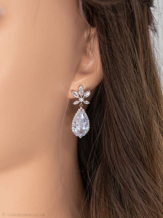 Maple Leaf Drop Crystal Earrings