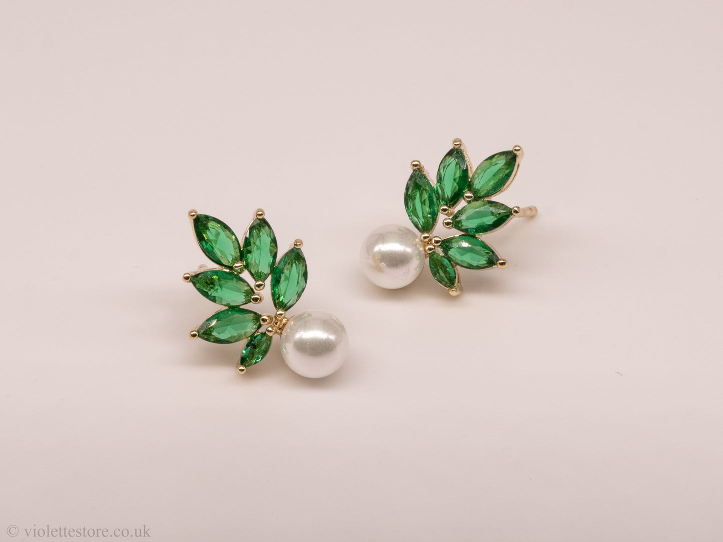 Stud Earrings Green