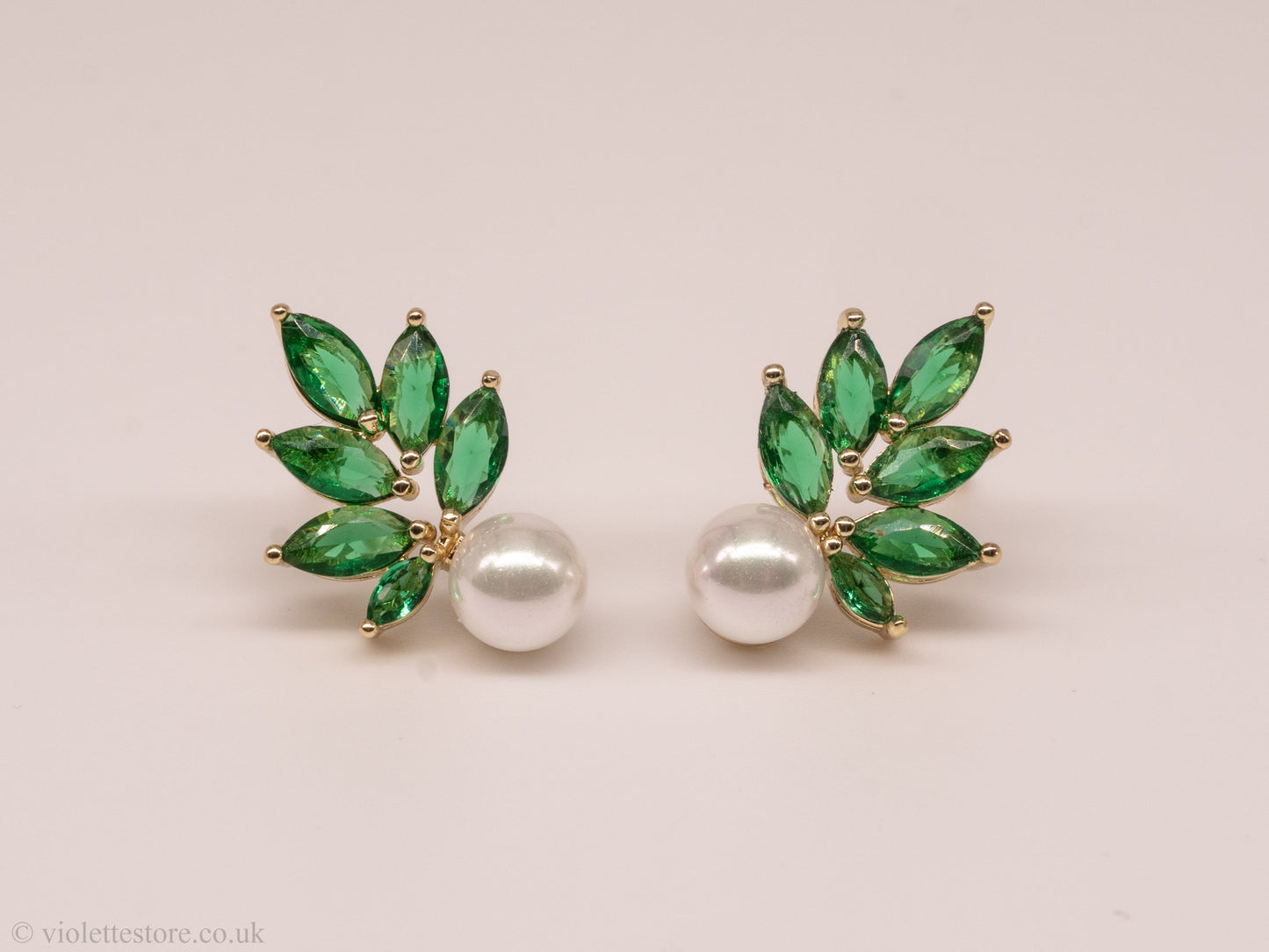 Stud Earrings Green